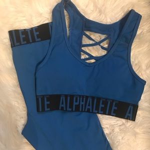 Alphalete criss cross leggings and sports bra set